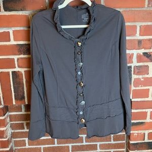 Neon Buddha Lagenlook Funky Button Front Top